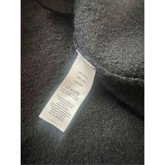 Chico’s Black 100% Boiled Wool Women’s Vest Snap Closure - Picture 12 of 13